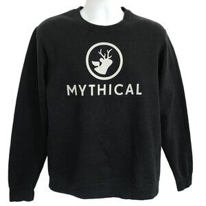 Mythical Logo Graphic Sweatshirt Large? Black White Creature Internet Rhett Link